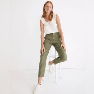 NWT Madewell Griff Tapered Fatigue Cargo Pants in Olive